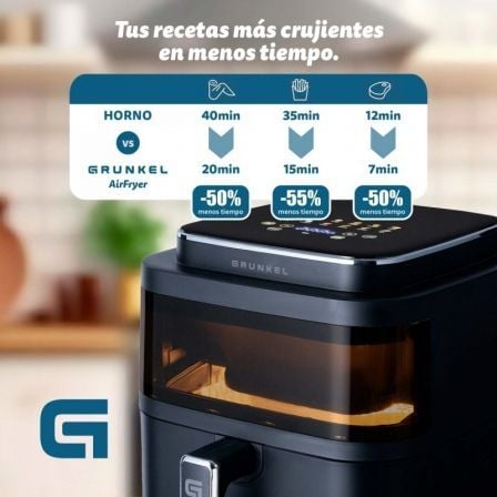 Freidora por Aire / Sin Aceite Grunkel Black Light Fryer/ 1400W/ Capacidad 6L - Tiensol