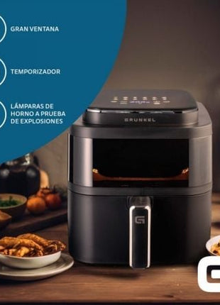 Freidora por Aire / Sin Aceite Grunkel Black Light Fryer/ 1400W/ Capacidad 6L - Tiensol