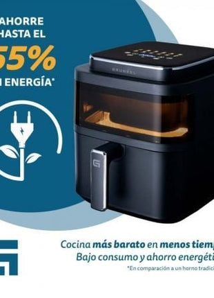 Freidora por Aire / Sin Aceite Grunkel Black Light Fryer/ 1400W/ Capacidad 6L - Tiensol