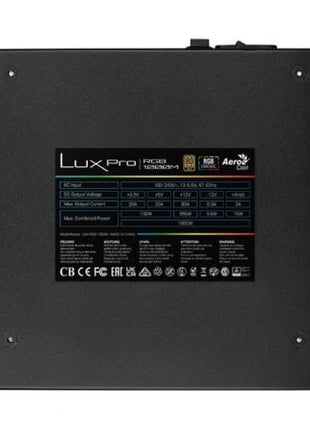 Fuente de Alimentación Aerocool LUXPRO RGB1000M/ 1000W/ Ventilador 14cm/ 80 Plus Gold - Tiensol