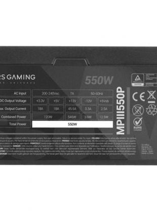 Fuente de Alimentación Mars Gaming MPIII550P/ 550W/ Ventilador 12cm - Tiensol