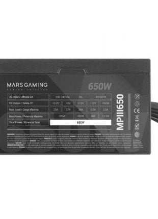 Fuente de Alimentación Mars Gaming MPIII650/ 650W/ Ventilador 12cm - Tiensol