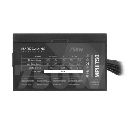 Fuente de Alimentación Mars Gaming MPIII750/ 750W/ Ventilador 12cm - Tiensol