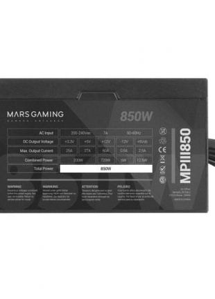 Fuente de Alimentación Mars Gaming MPIII850/ 850W/ Ventilador 12cm - Tiensol