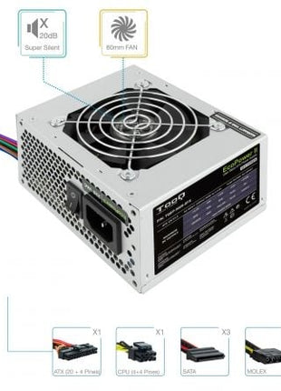 Fuente de Alimentación SFX TooQ TQEP - 500S - SFX/ 500W/ Ventilador 8cm - Tiensol