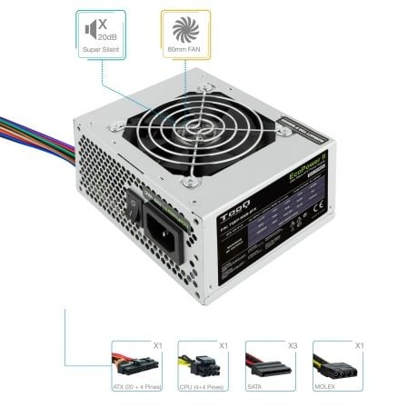 Fuente de Alimentación SFX TooQ TQEP - 500S - SFX/ 500W/ Ventilador 8cm - Tiensol