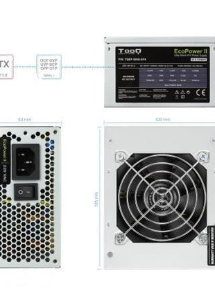 Fuente de Alimentación SFX TooQ TQEP - 500S - SFX/ 500W/ Ventilador 8cm - Tiensol