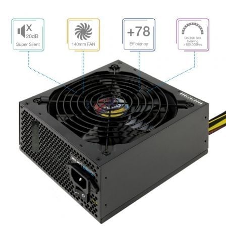 Fuente de Alimentación TooQ TQAPOLO - 650SP/ 650W/ Ventilador 14cm - Tiensol