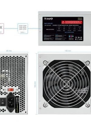 Fuente de Alimentación TooQ TQEP - 500S - INT/ 500W/ Ventilador 12cm - Tiensol