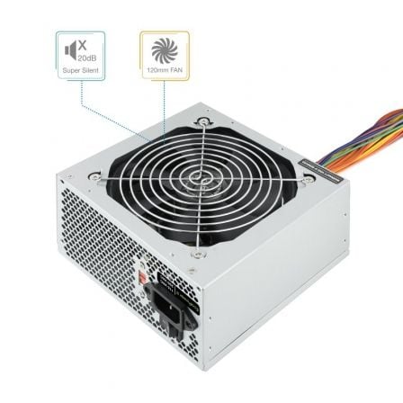 Fuente de Alimentación TooQ TQEP - 500S - INT/ 500W/ Ventilador 12cm - Tiensol