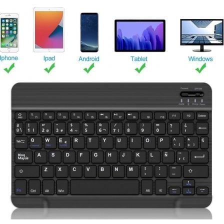 Funda con Teclado Just In Case 8328014 Bluetooth para Tablets Samsung Galaxy Tab A8/ Negra - Tiensol