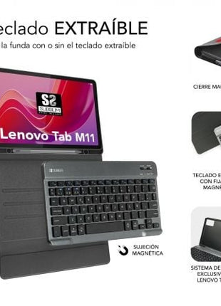 Funda con Teclado Subblim Keytab Pro Bluetooth para Lenovo Tab M11 de 11'/ Negra - Tiensol