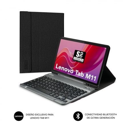 Funda con Teclado Subblim Keytab Pro Bluetooth para Lenovo Tab M11 de 11'/ Negra - Tiensol