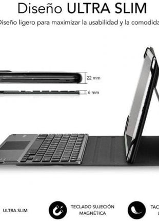 Funda con Teclado Subblim Keytab Pro Bluetooth Touchpad para Tablets de 10.1' - 10.8'/ Negra - Tiensol