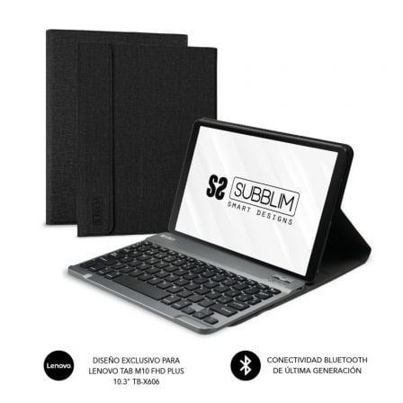 Funda con Teclado Subblim KeyTab Pro BT para Tablet Lenovo Tab M10 FHD Plus de 10.3'/ Negra - Tiensol