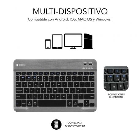 Funda con Teclado Subblim KeyTab Pro BT para Tablets Samsung Galaxy A9+/ Negra - Tiensol