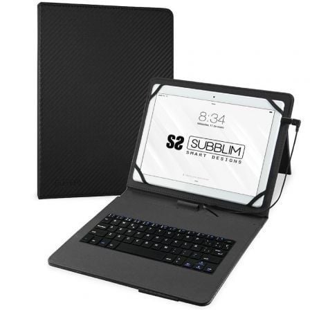 Funda con Teclado Subblim Keytab Pro USB para Tablets de 10.1' - 11'/ Negra - Tiensol