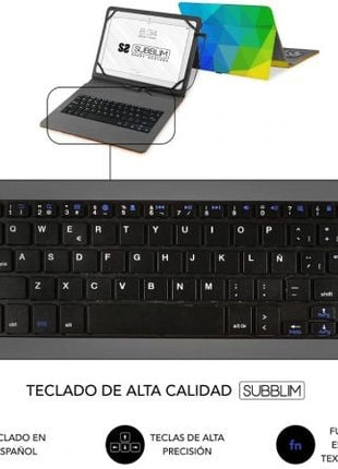 Funda con Teclado Subblim Keytab USB 11' Triángulos USB para Tablets de 11' - Tiensol