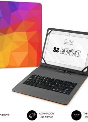 Funda con Teclado Subblim Keytab USB 11' Triángulos USB para Tablets de 11' - Tiensol