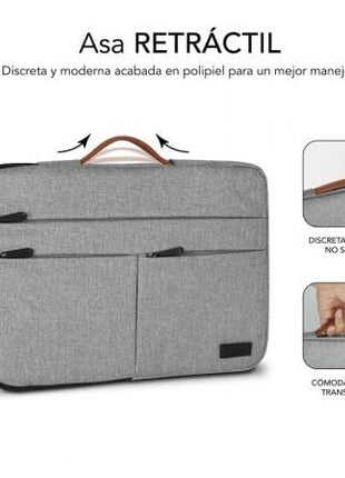 Funda Subblim Air Padding 360 Sleeve para Portátiles hasta 14'/ Gris Claro - Tiensol