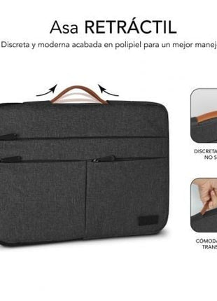 Funda Subblim Air Padding 360 Sleeve para Portátiles hasta 14'/ Gris Oscuro - Tiensol