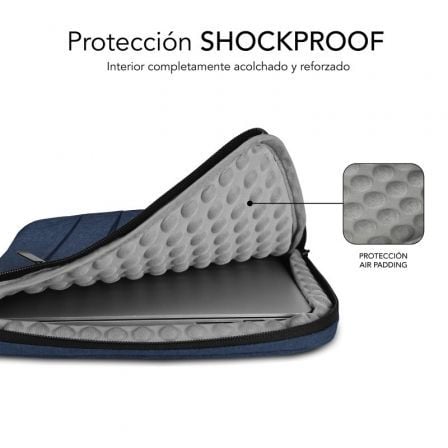 Funda Subblim Air Padding 360 Sleeve para Portátiles hasta 15.6'/ Azul - Tiensol