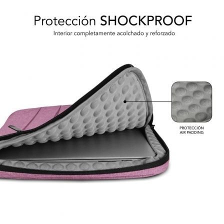 Funda Subblim Air Padding 360 Sleeve para Portátiles hasta 15.6'/ Rosa - Tiensol