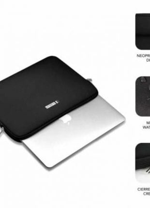 Funda Subblim Business Laptop Sleeve Neoprene V2 para Portátiles hasta 12.5'/ Negra - Tiensol