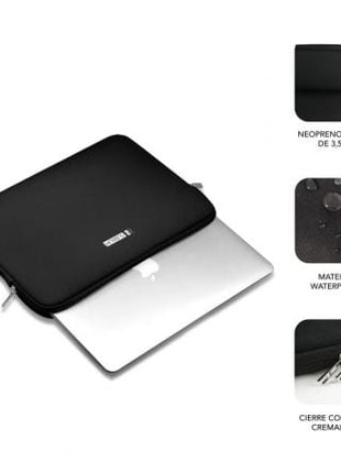 Funda Subblim Business Laptop Sleeve Neoprene V2 para Portátiles hasta 15.6'/ Negra - Tiensol