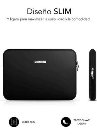 Funda Subblim Business Laptop Sleeve Neoprene V2 para Portátiles hasta 15.6'/ Negra - Tiensol