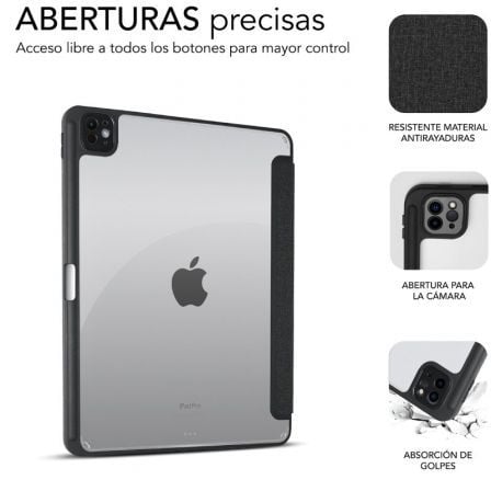 Funda Subblim Clear Shock Case para iPad Pro 11' 2024 M4/ Negra - Tiensol