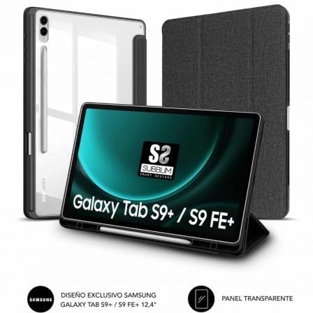 Funda Subblim Clear Shock para Tablet Samsung S9+/ FE 12.4'/ Negra - Tiensol