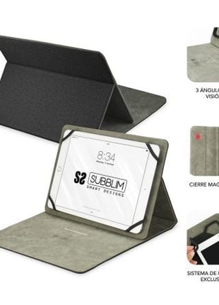 Funda Subblim Clever Stand para Tablets de 9' - 10.1'/ Negra - Tiensol