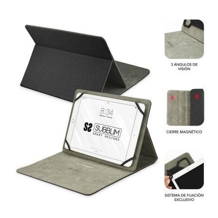 Funda Subblim Clever Stand para Tablets de 9' - 10.1'/ Negra - Tiensol