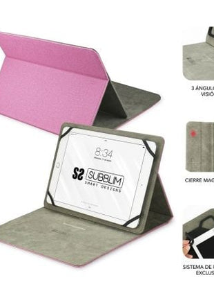 Funda Subblim Clever Stand para Tablets de 9' - 10.1'/ Rosa - Tiensol