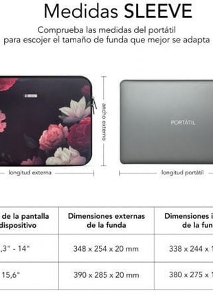 Funda Subblim Trendy Sleeve Neo Flowers para Portátiles hasta 14' - Tiensol