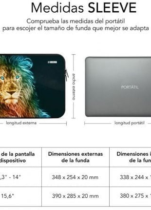 Funda Subblim Trendy Sleeve Neo Lion para Portátiles hasta 15.6' - Tiensol