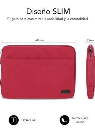 Funda Subblim Urban Laptop Sleeve para Portátiles hasta 15.6'/ Roja - Tiensol