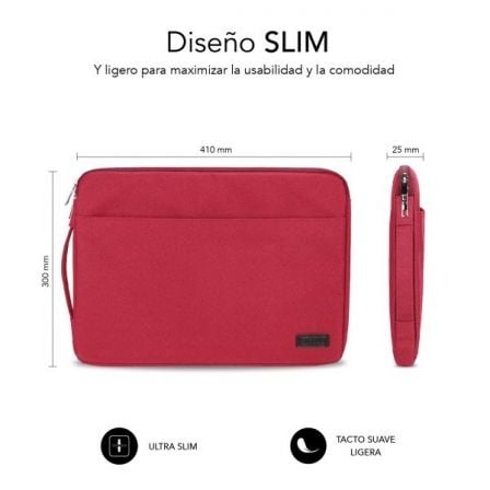 Funda Subblim Urban Laptop Sleeve para Portátiles hasta 15.6'/ Roja - Tiensol