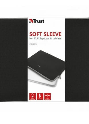 Funda Trust Primo Soft Sleeve para Portátiles/ Tablets hasta 11.6'/ Negra - Tiensol