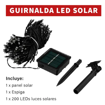 Guirnalda Solar 200 LEDs 3000K JND - 9138H - Tiensol