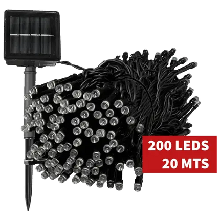 Guirnalda Solar 200 LEDs 3000K JND - 9138H - Tiensol