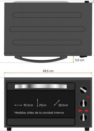 Horno de Sobremesa Grunkel HR - 28N RM/ 1600W/ Capacidad 28L - Tiensol