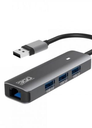 HUB USB 3.0 3GO HUB37PETH2/ 3xUSB/ 1xRJ45/ Gris - Tiensol