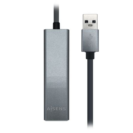 Hub USB 3.0 Aisens A106 - 0401/ 3xUSB/ 1xRJ45/ Gris - Tiensol