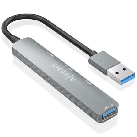 Hub USB 3.0 Aisens A106 - 0859/ 4xUSB/ Gris - Tiensol