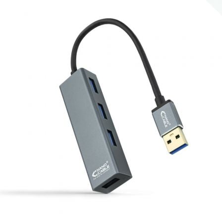 Hub USB 3.0 Nanocable 10.16.4402/ 4xUSB/ Gris - Tiensol