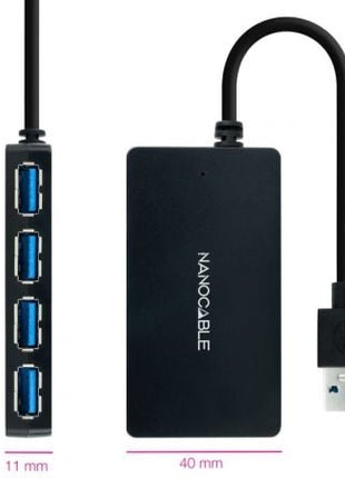 Hub USB 3.0 Nanocable 10.16.4403/ 4xUSB - Tiensol