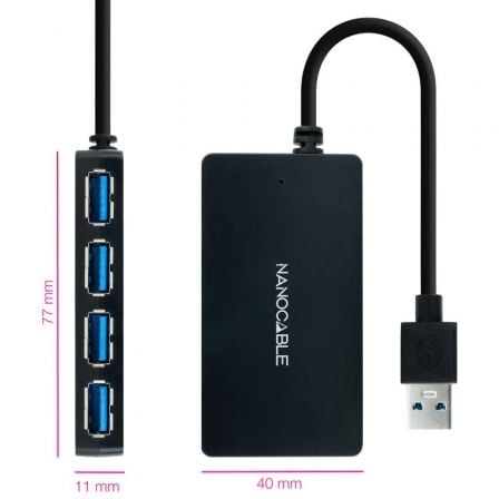 Hub USB 3.0 Nanocable 10.16.4403/ 4xUSB - Tiensol