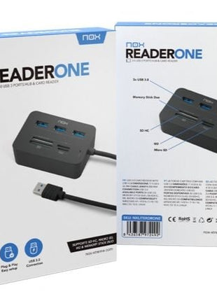 Hub USB 3.0 Nox Reader One/ 3xUSB/ 1x Lector de Tarjetas - Tiensol